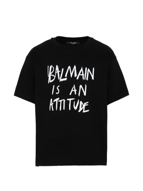 Balmain Kids 발망 애티튜드 프린트 티셔츠