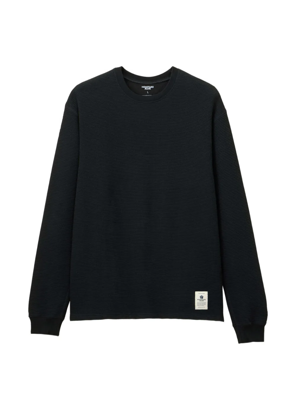 Momotaro waffle-knit long-sleeve T-shirt - Nero