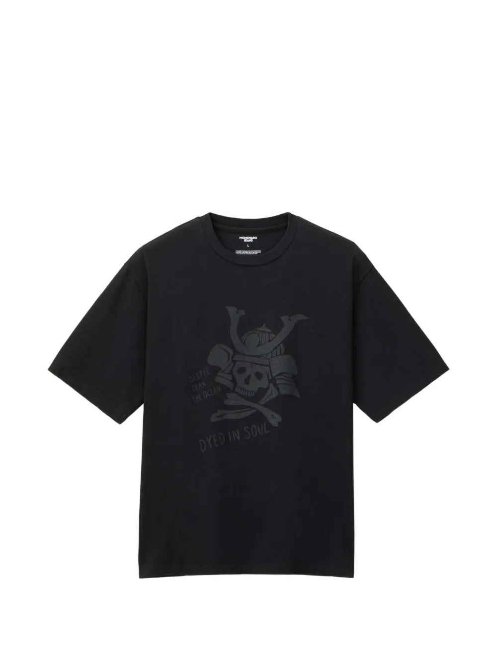 Momotaro skull-print T-shirt - Schwarz