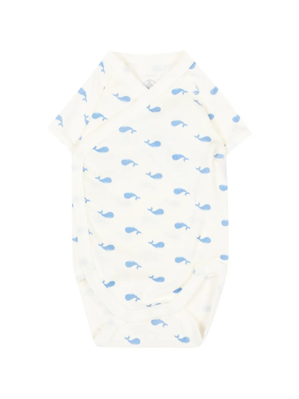 Petit Bateau Drie rompers met walvis-print Wit