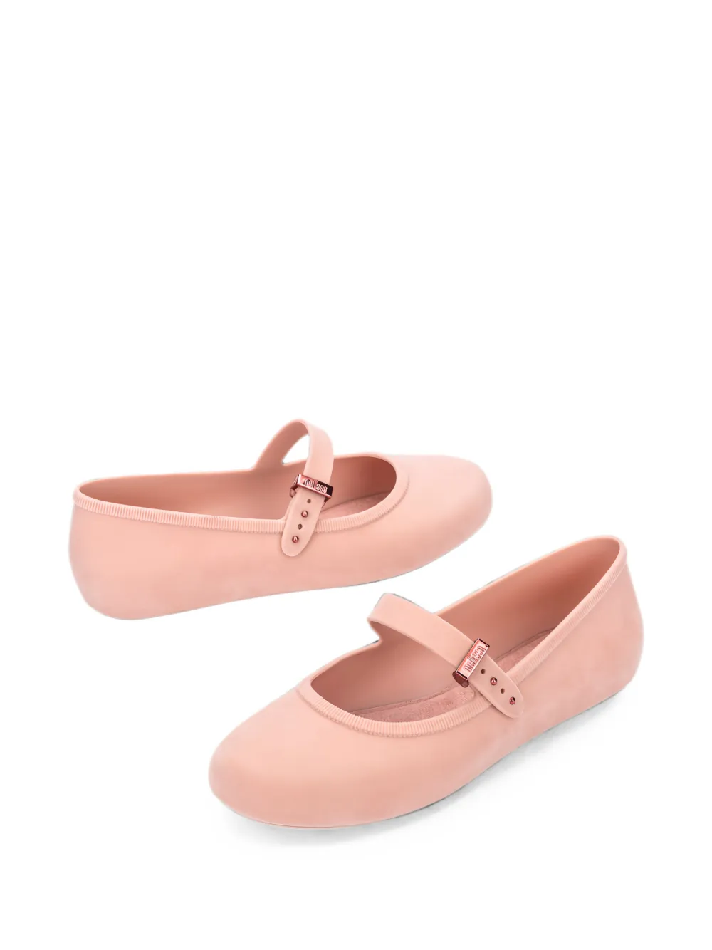 Melissa Soft ballerina's met fluwelen effect en gespsluiting Roze