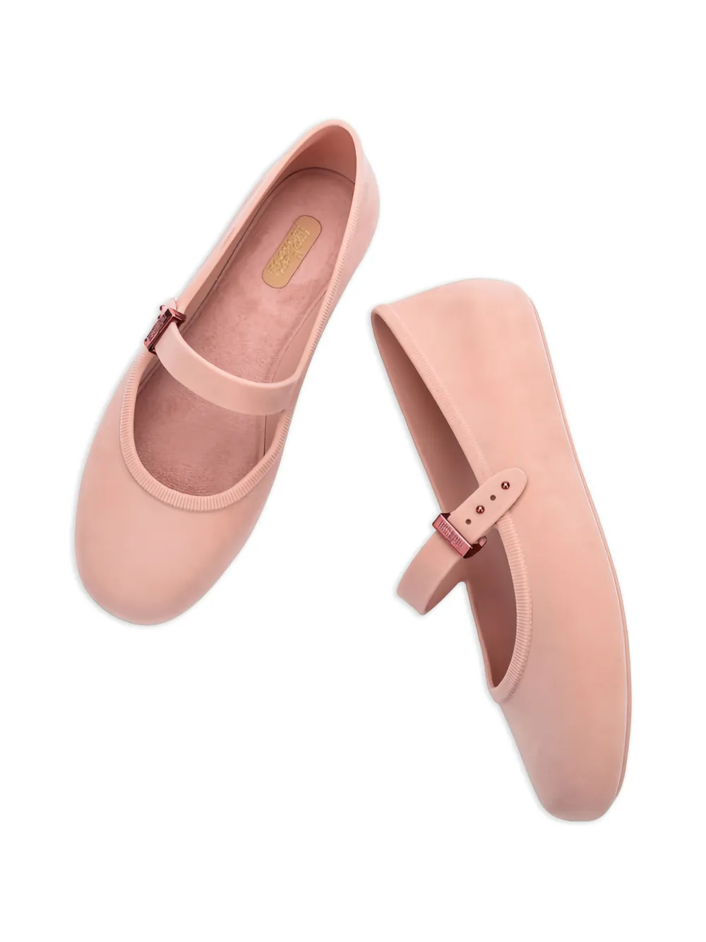 Melissa Soft ballerina's met fluwelen effect en gespsluiting Roze