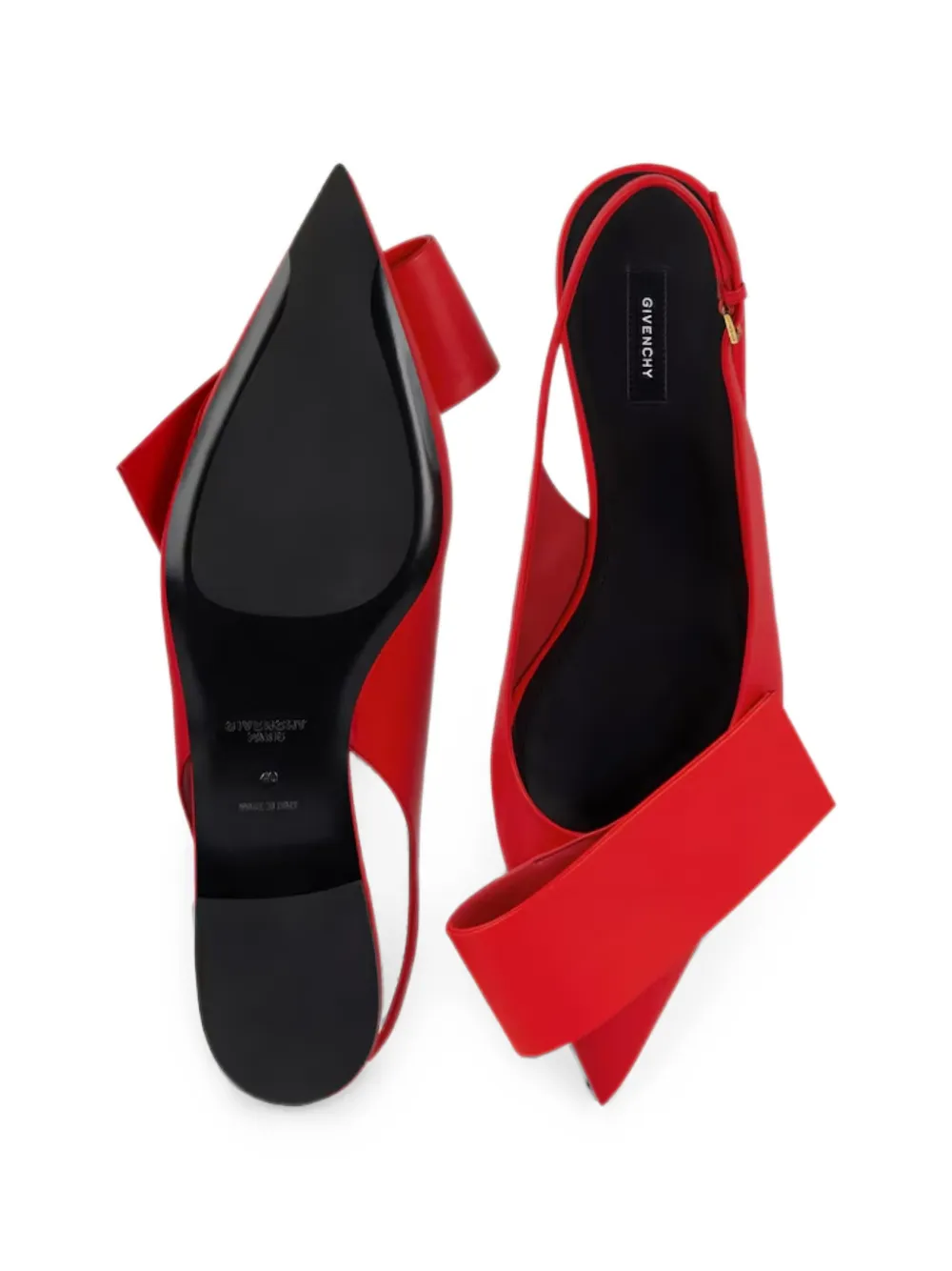 Givenchy twisted-ribbon slingback ballet flats Rood