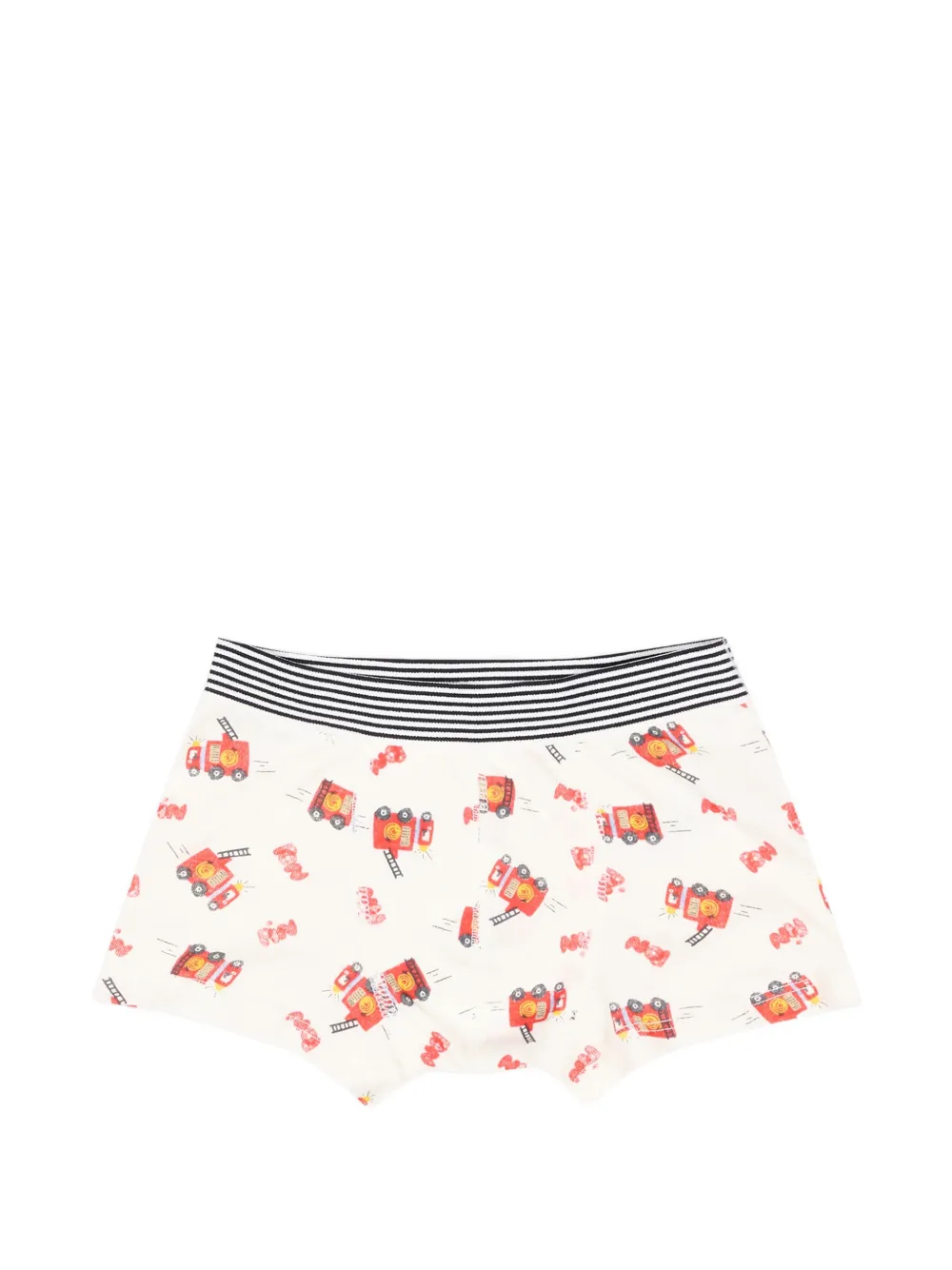 Petit Bateau Twee gestreepte boxershorts met grafische print Wit