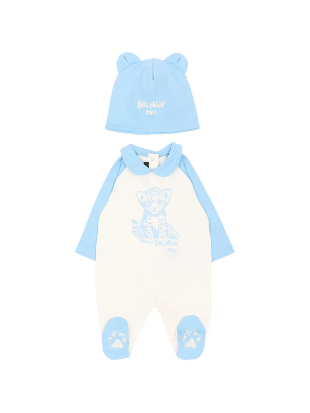 Balmain Kids animal-print cotton babygrow set - Toni neutri