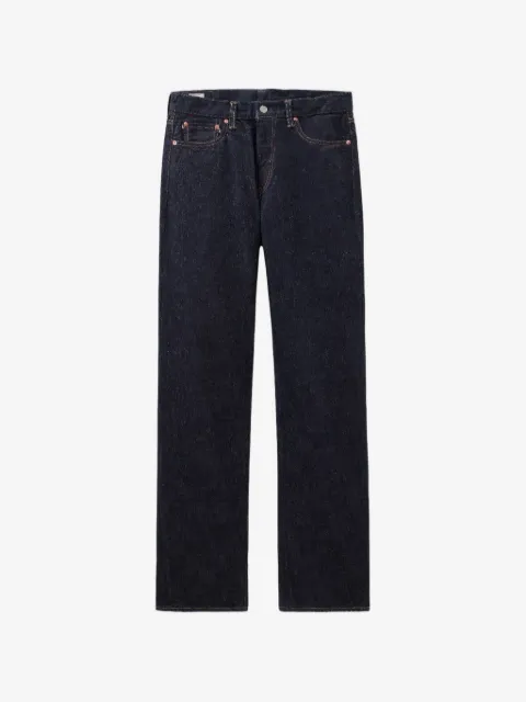 Momotaro jeans con detalle de rayas y cinco bolsillos