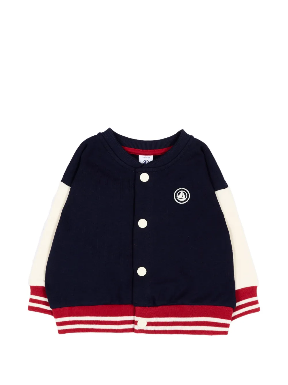 Petit Bateau Teddy logo-patch bomber jacket - Blu