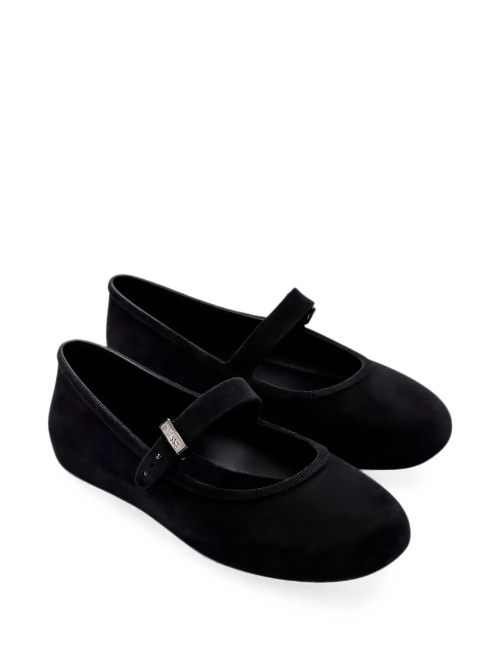 Melissa Soft ballerina's met fluwelen effect en gespsluiting Zwart