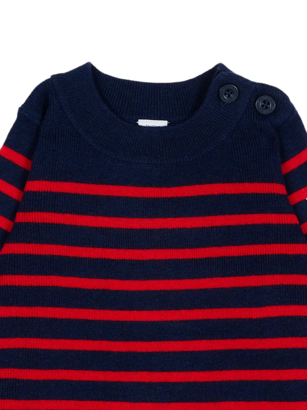 Petit Bateau Gestreepte trui met knoopdetail Blauw