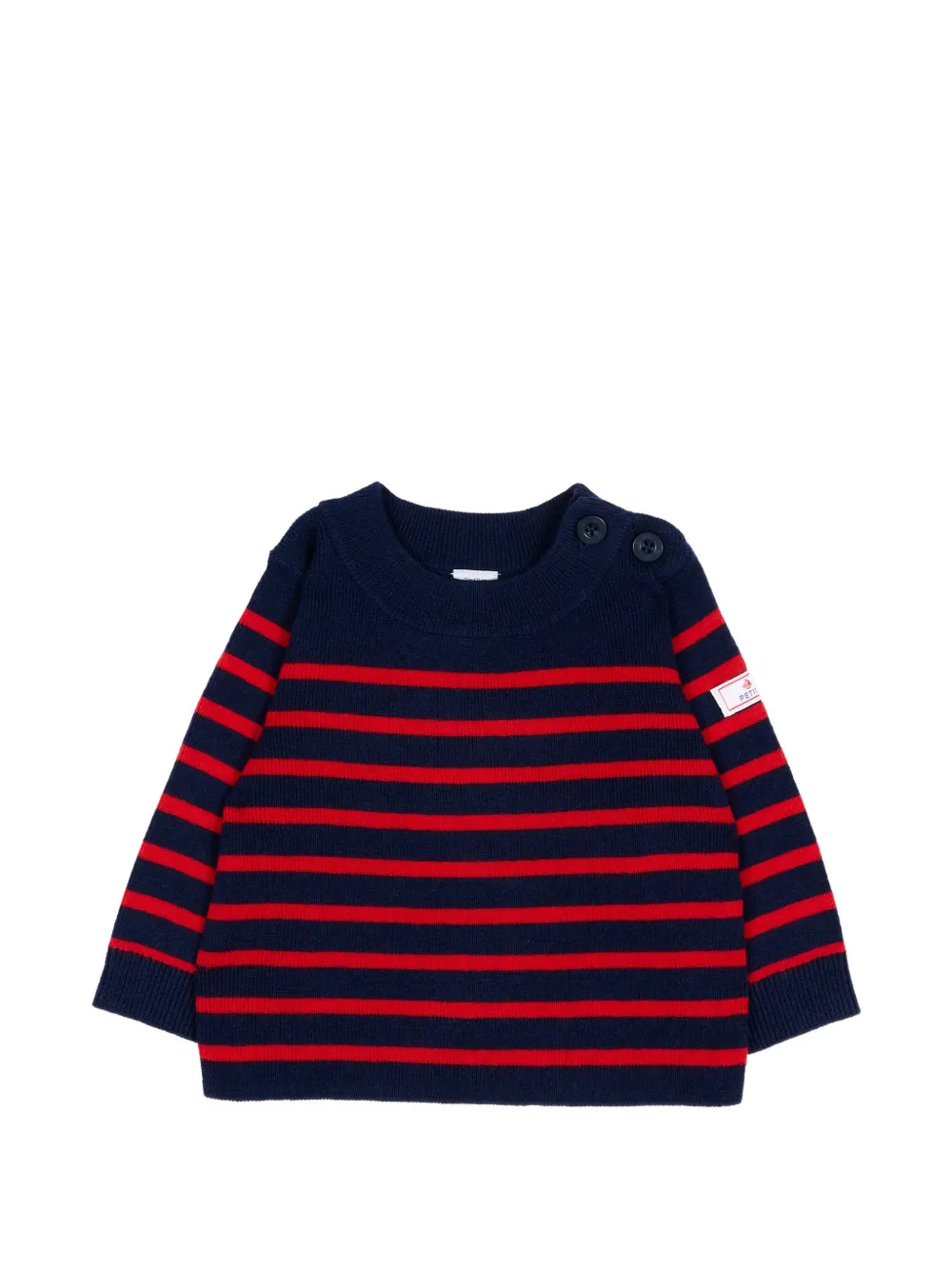 Petit Bateau striped button-detail sweater - Blu