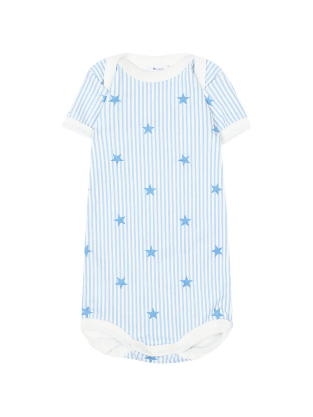 Petit Bateau Drie gestreepte rompers met ster-print Blauw