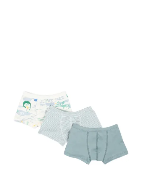 Petit Bateau dragon-print striped boxers set (set of three)