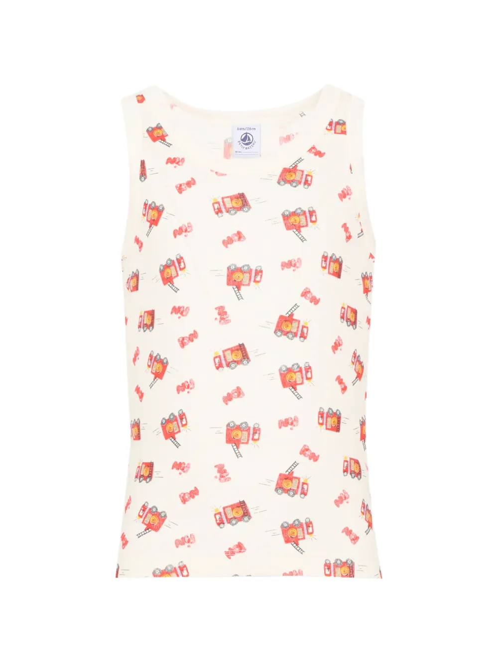 Petit Bateau Gestreepte top met grafische print (set van twee) Geel