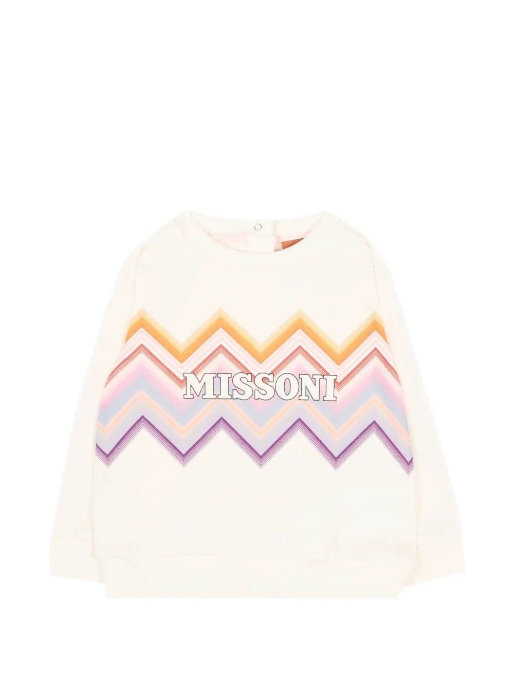Missoni Kids zigzag-print logo-print sweatshirt - Toni neutri