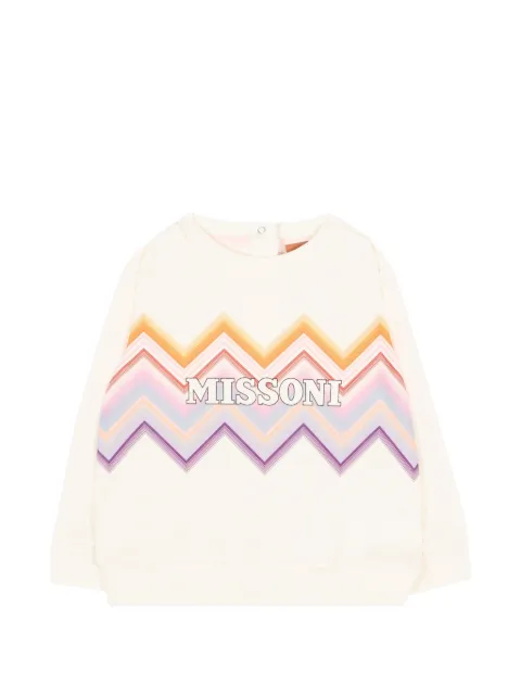Missoni Kids sudadera con estampado en zigzag