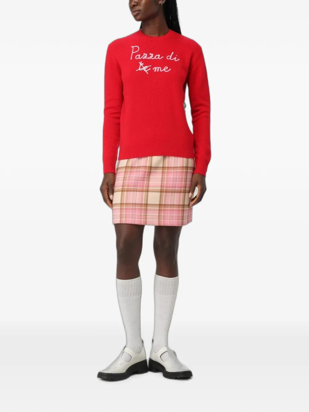 MC2 Saint Barth Sweater met borduurwerk en ronde hals Rood