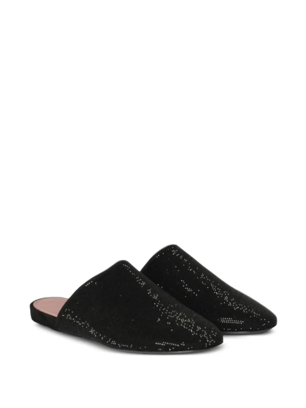Premiata strass-embellished leather mules Zwart