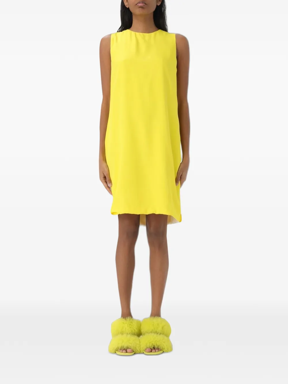 MSGM twill shift mini dress - Giallo