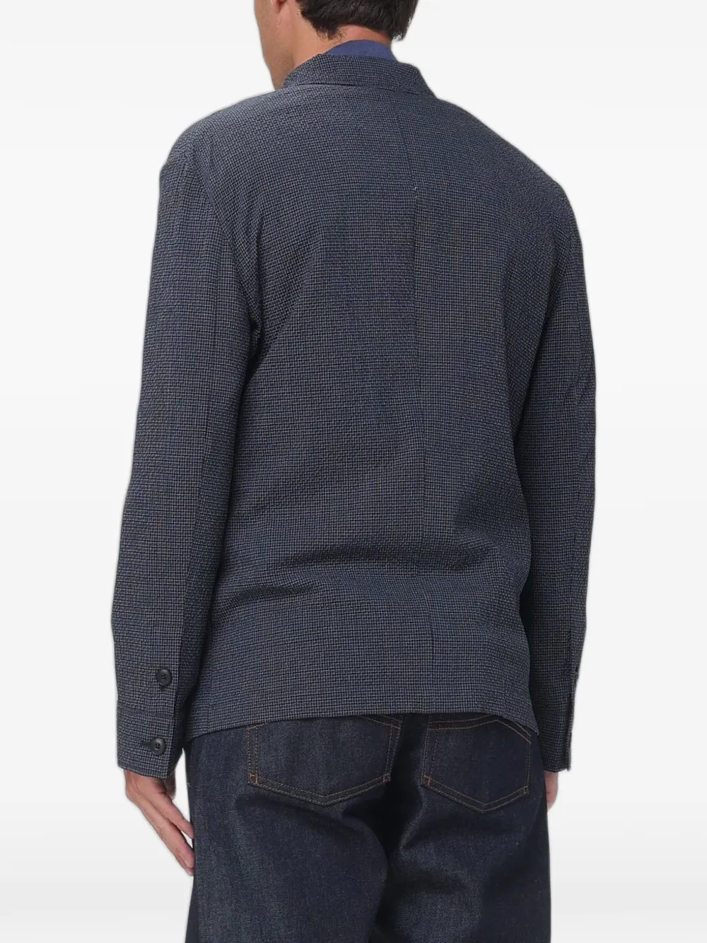 Emporio Armani Geruite blazer met enkele rij knopen Grijs