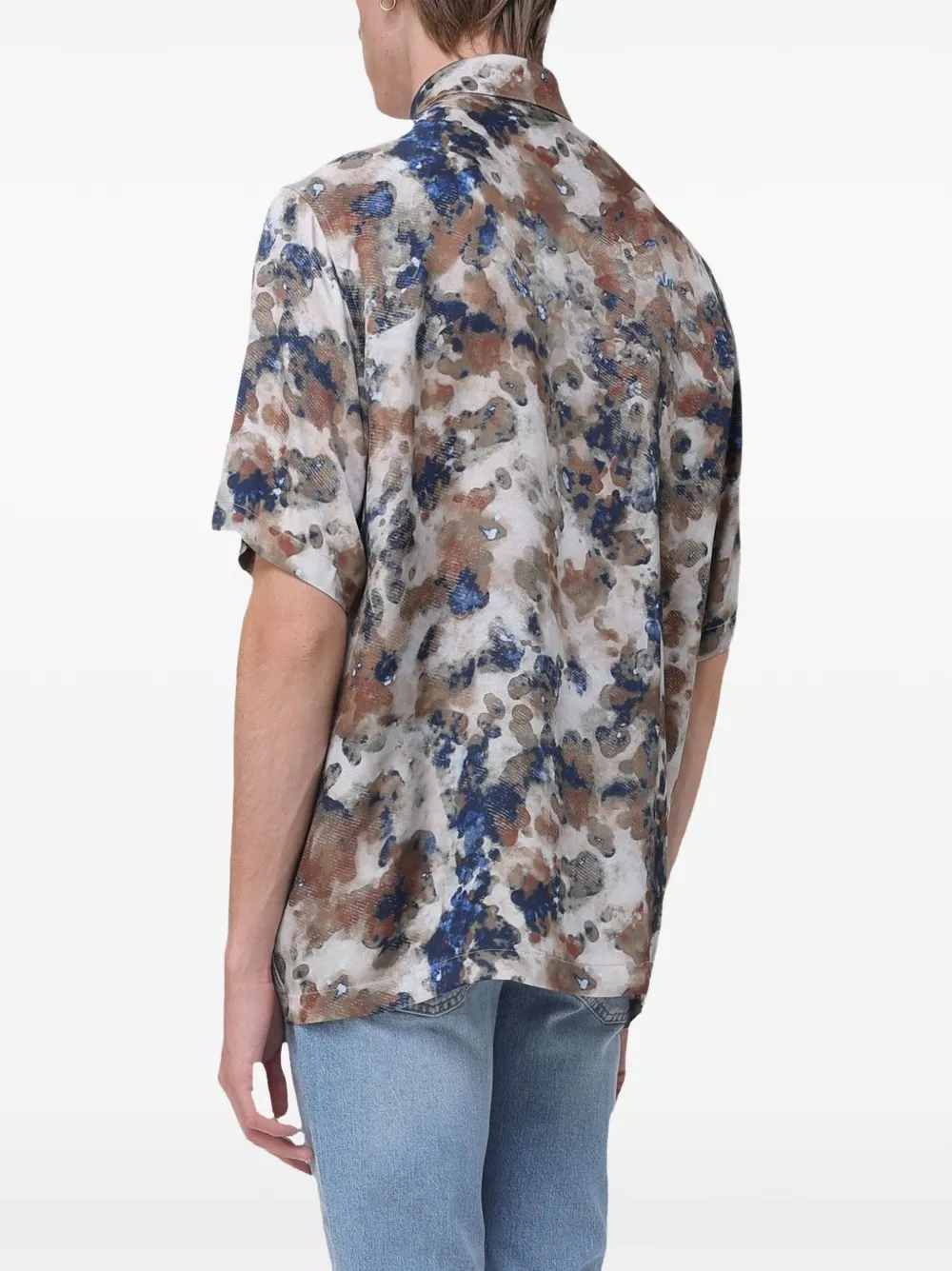 Armani Exchange Overhemd met abstracte print Beige