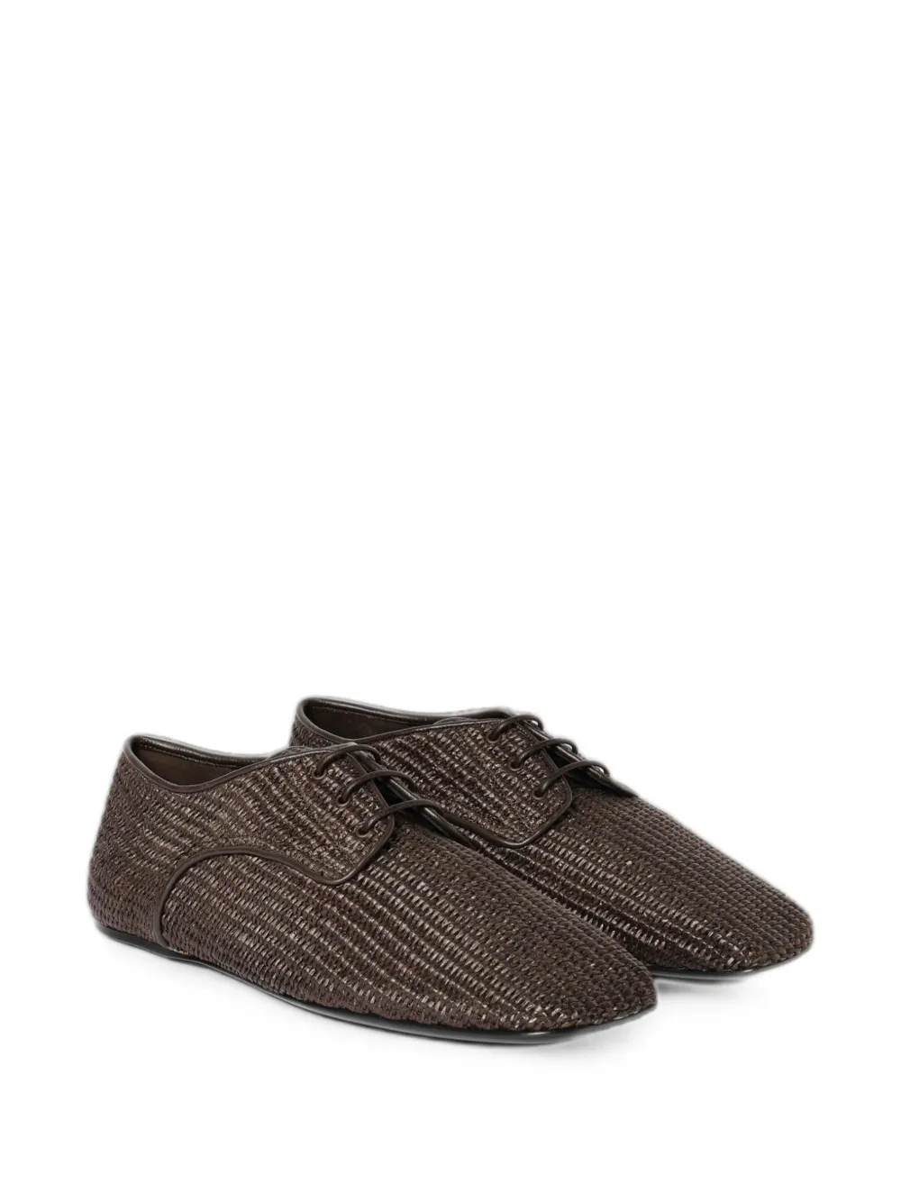Emporio Armani Gehaakte raffia Derby schoenen Bruin