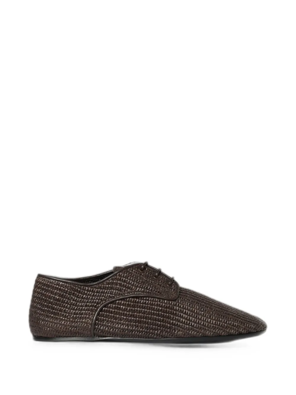 Emporio Armani crochet raffia Derby shoes - Braun