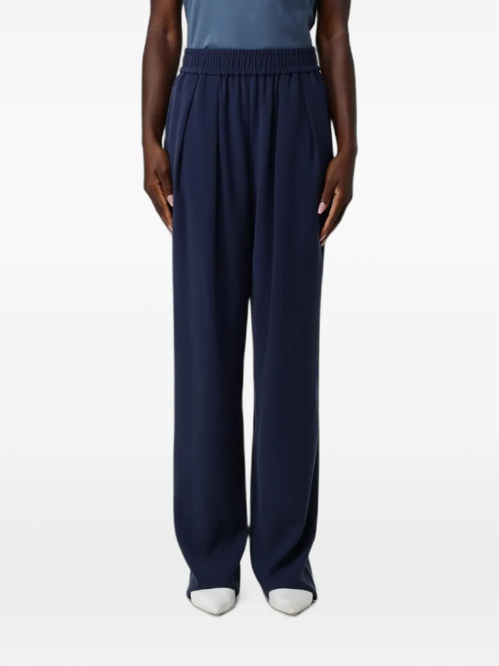 Emporio Armani pleated elasticated-waist trousers - Blu