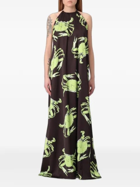 MSGM crab-print halterneck maxi dress