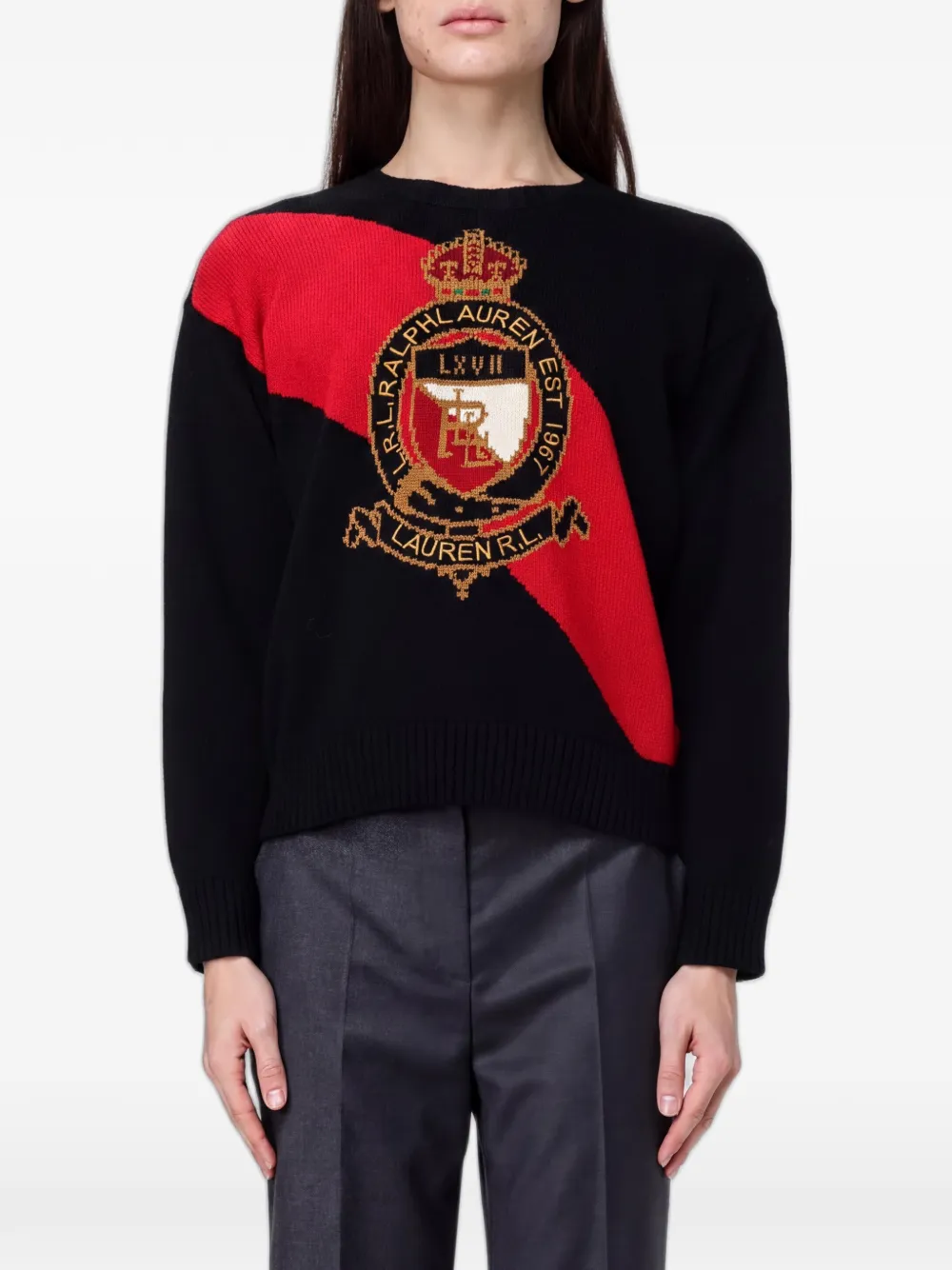 Lauren Ralph Lauren Pullover mit Logo-Intarsie - Schwarz