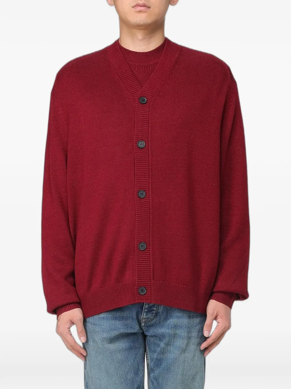 Emporio Armani v-neck button-up cardigan - Rot