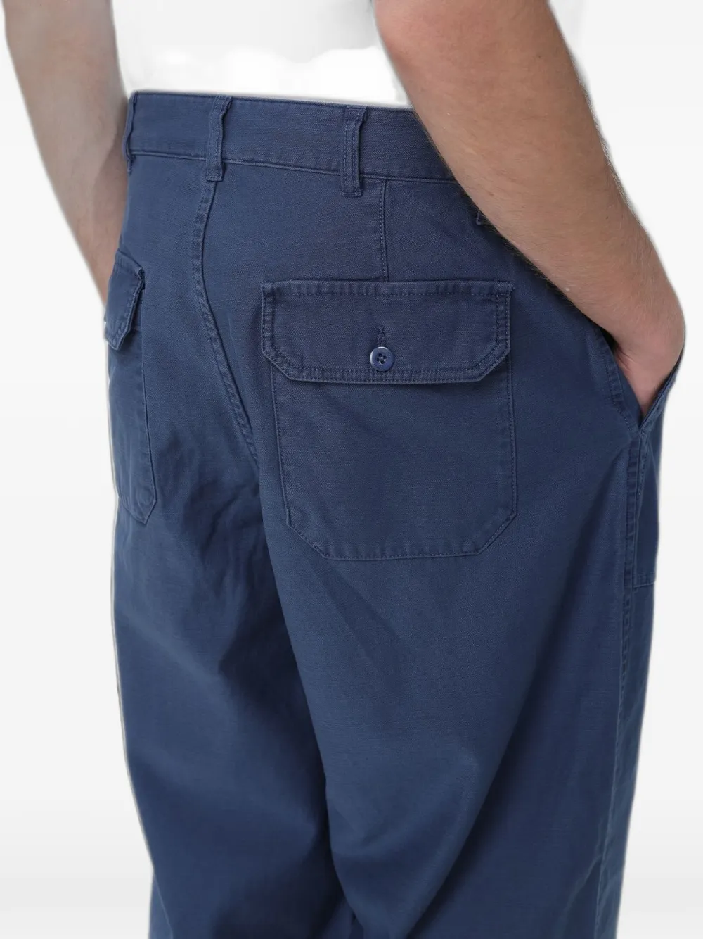 Blauer Katoenen broek met wijde pijpen Blauw