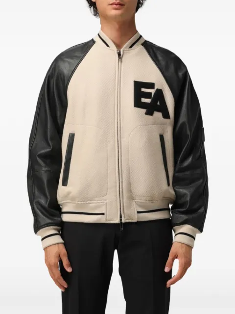 Emporio Armani logo-patch panelled varsity jacket