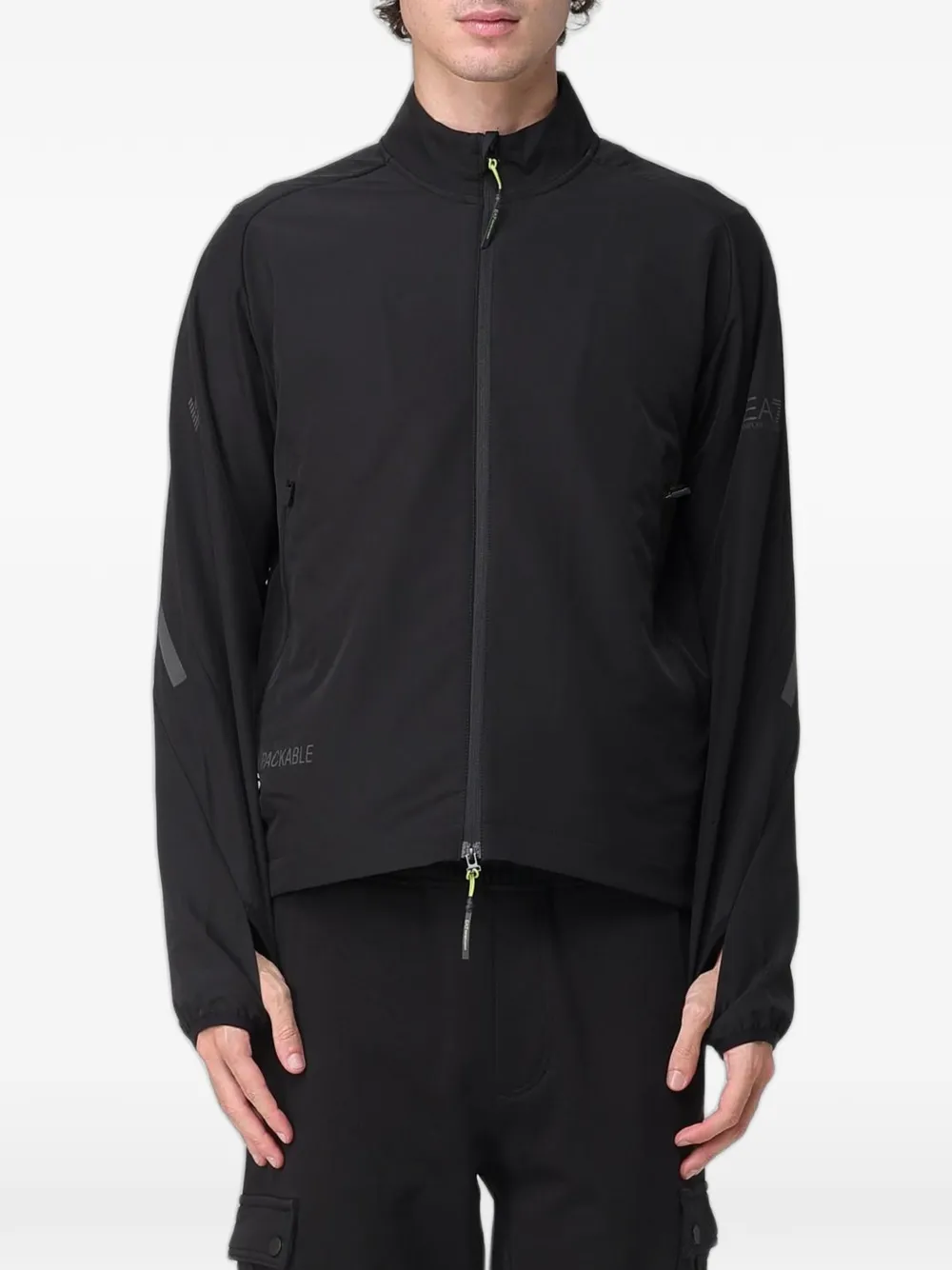 Ea7 Emporio Armani logo-print packable jacket - Schwarz