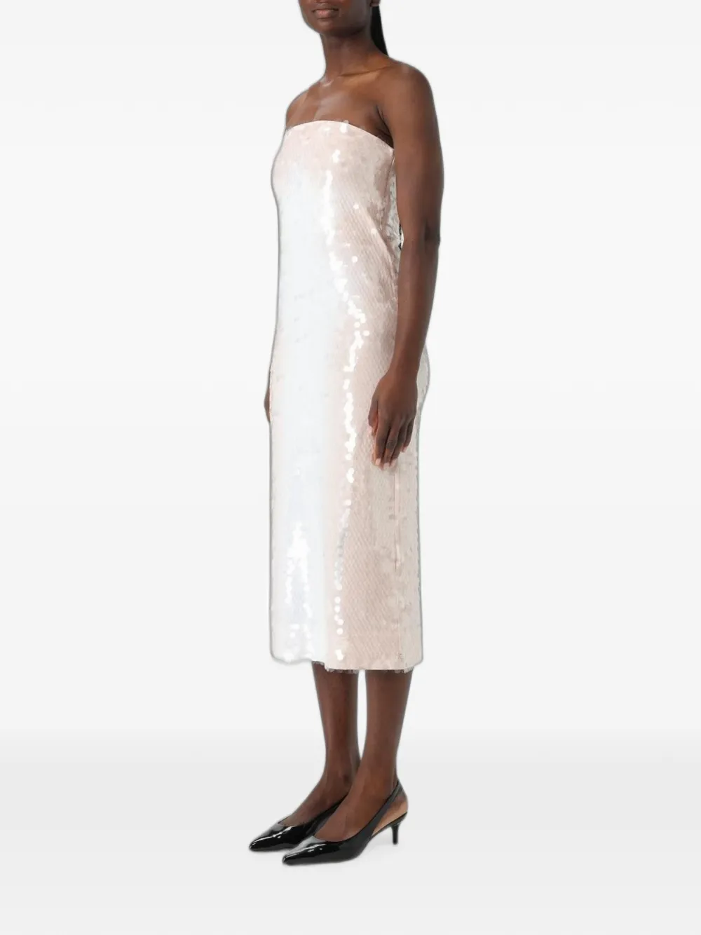Max Mara Midi-jurk verfraaid met pailletten Wit