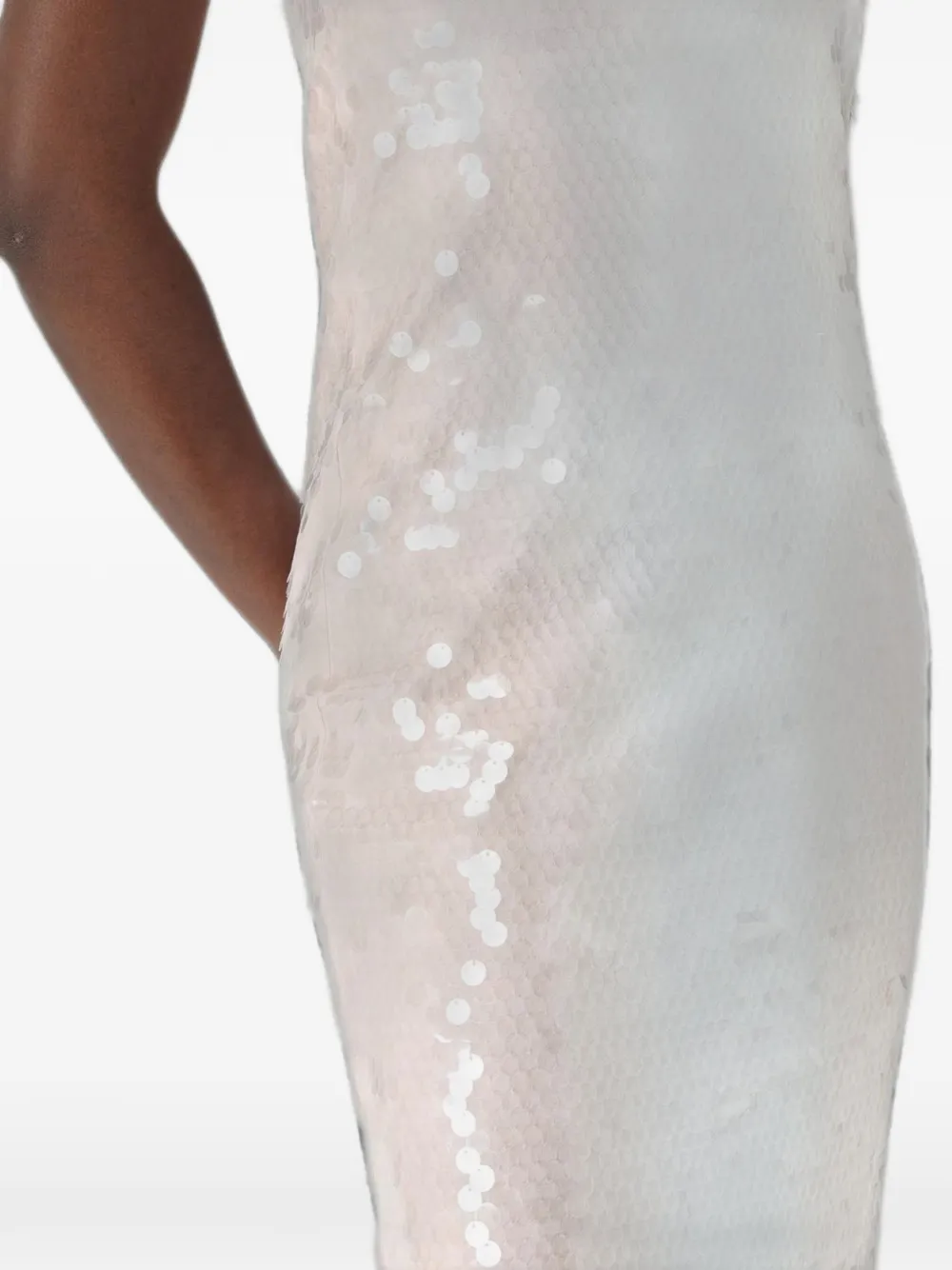 Max Mara Midi-jurk verfraaid met pailletten Wit