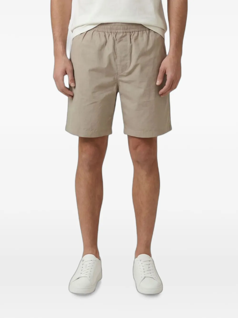 Emporio Armani elasticated logo-plaque shorts - Nude