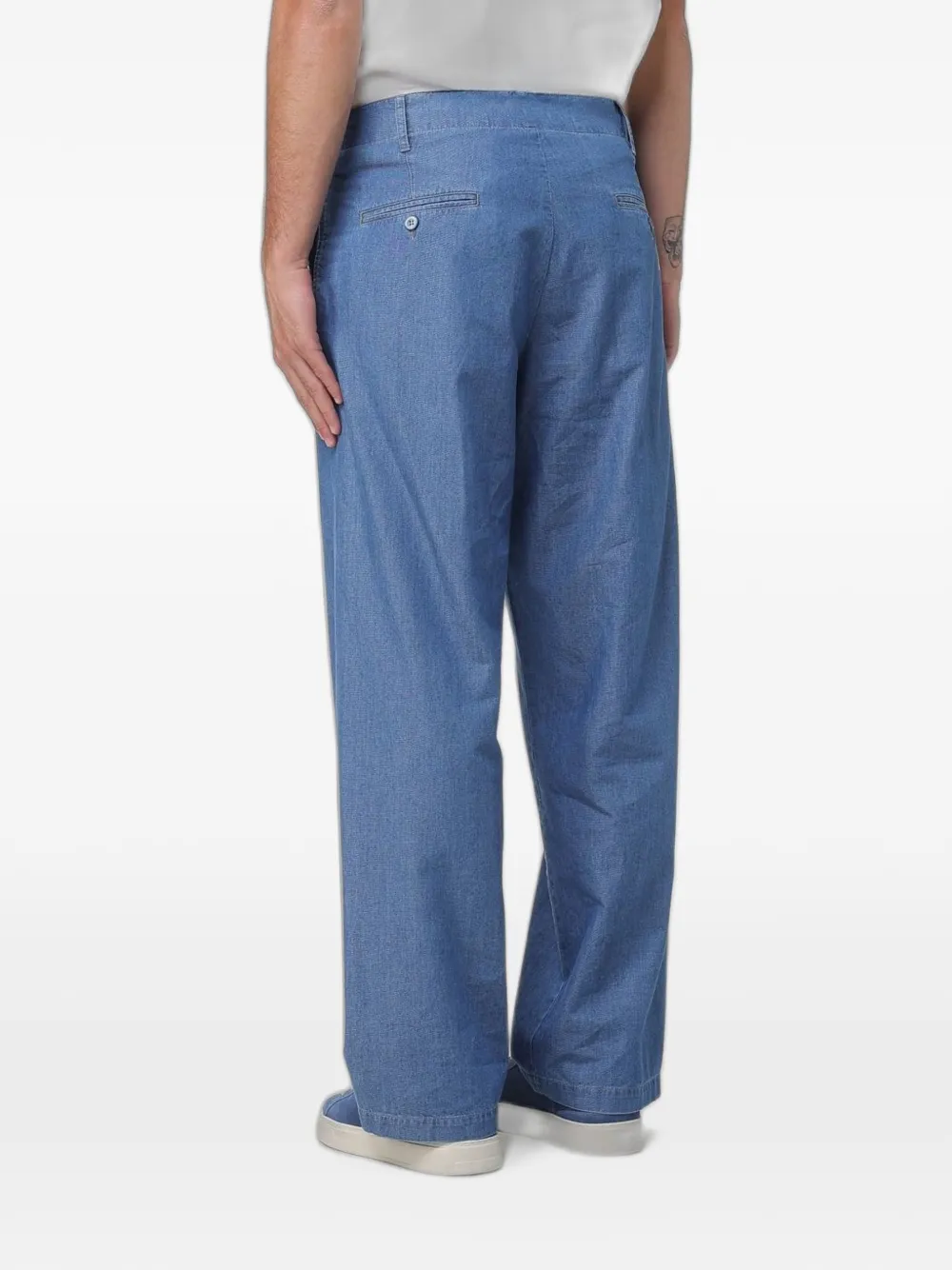 Emporio Armani Straight broek met logopatch Blauw