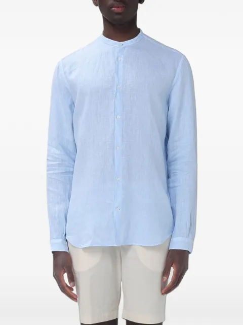 BROOKSFIELD band-collar linen shirt