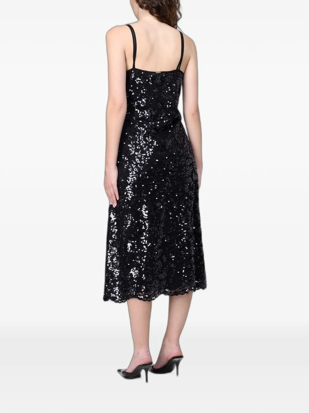 TWINSET Midi-jurk verfraaid met pailletten Zwart