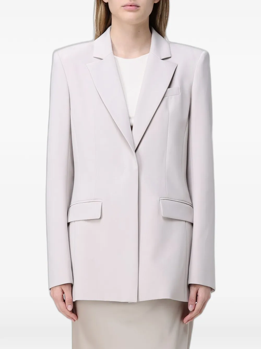Patrizia Pepe single-breasted notched-lapel blazer - White