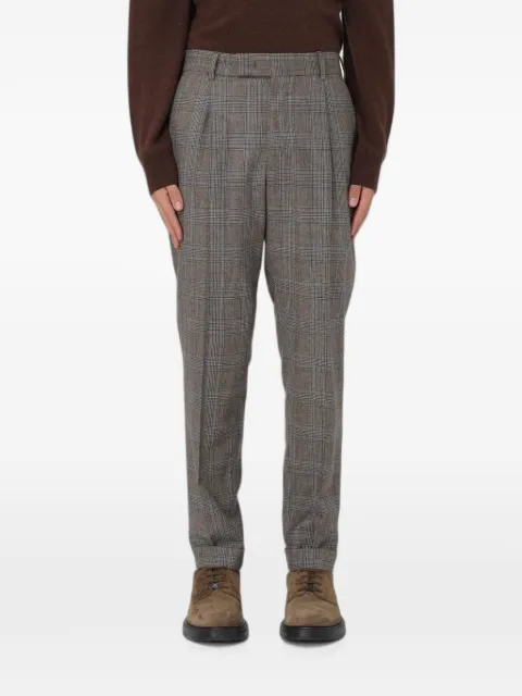 PT Torino check pleated trousers