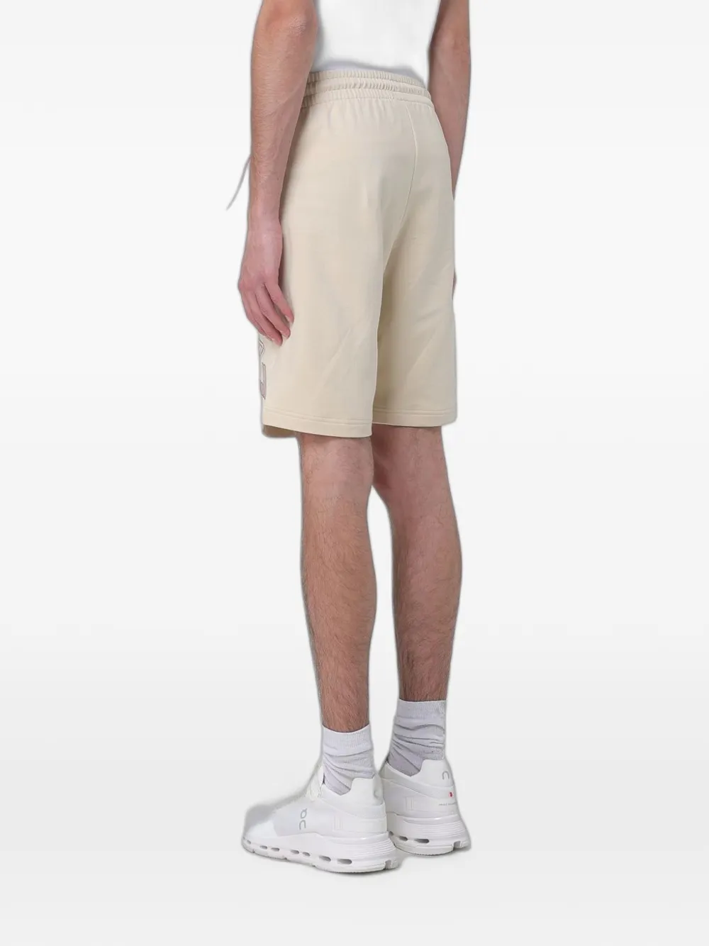 Ea7 Emporio Armani Shorts met logoprint Beige