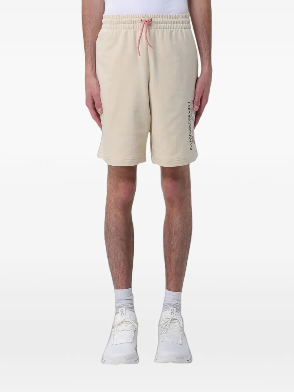 Ea7 Emporio Armani logo-print drawstring shorts - Toni neutri