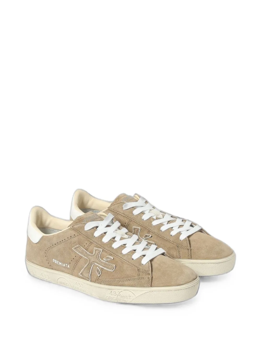 Premiata Steven logo-patch sneakers Beige