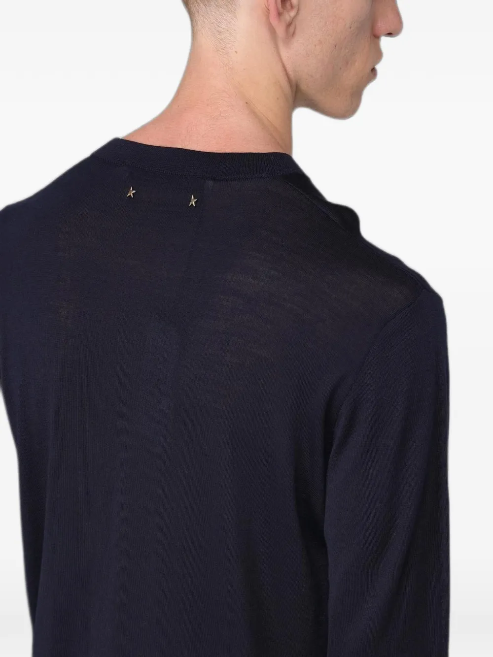Golden Goose Wollen trui met ster-patch Blauw