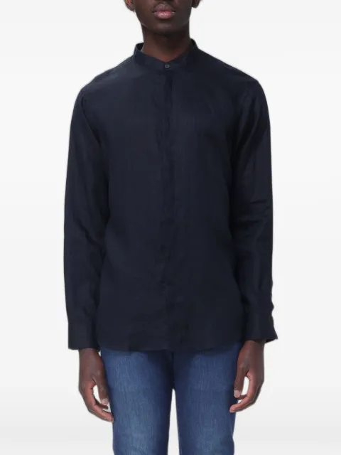 Emporio Armani mandarin-collar linen shirt