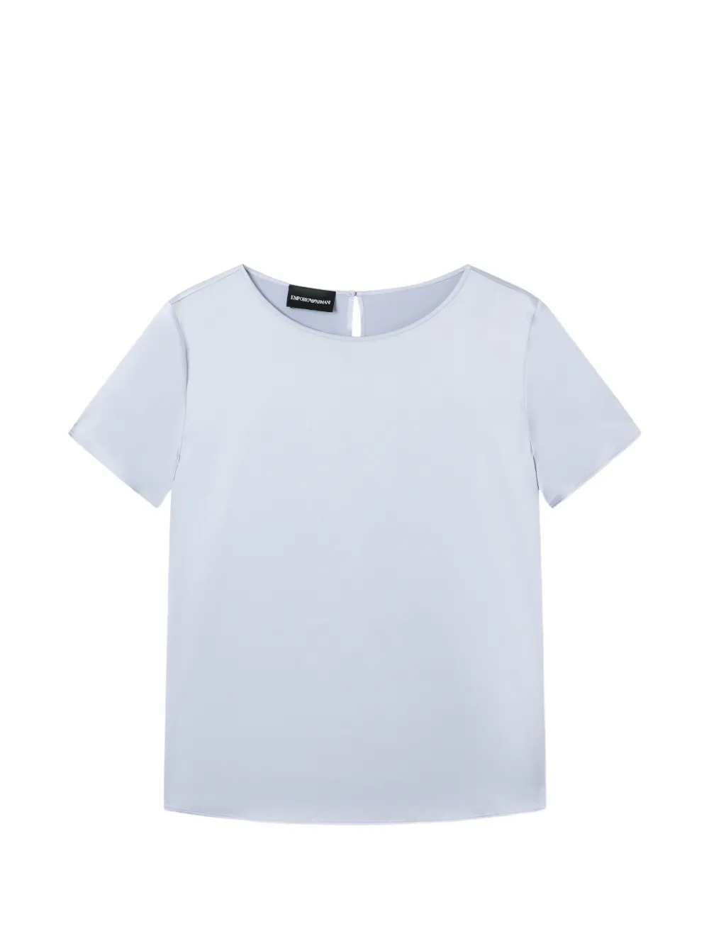 Emporio Armani Top met korte mouwen en satijnen afwerking Paars
