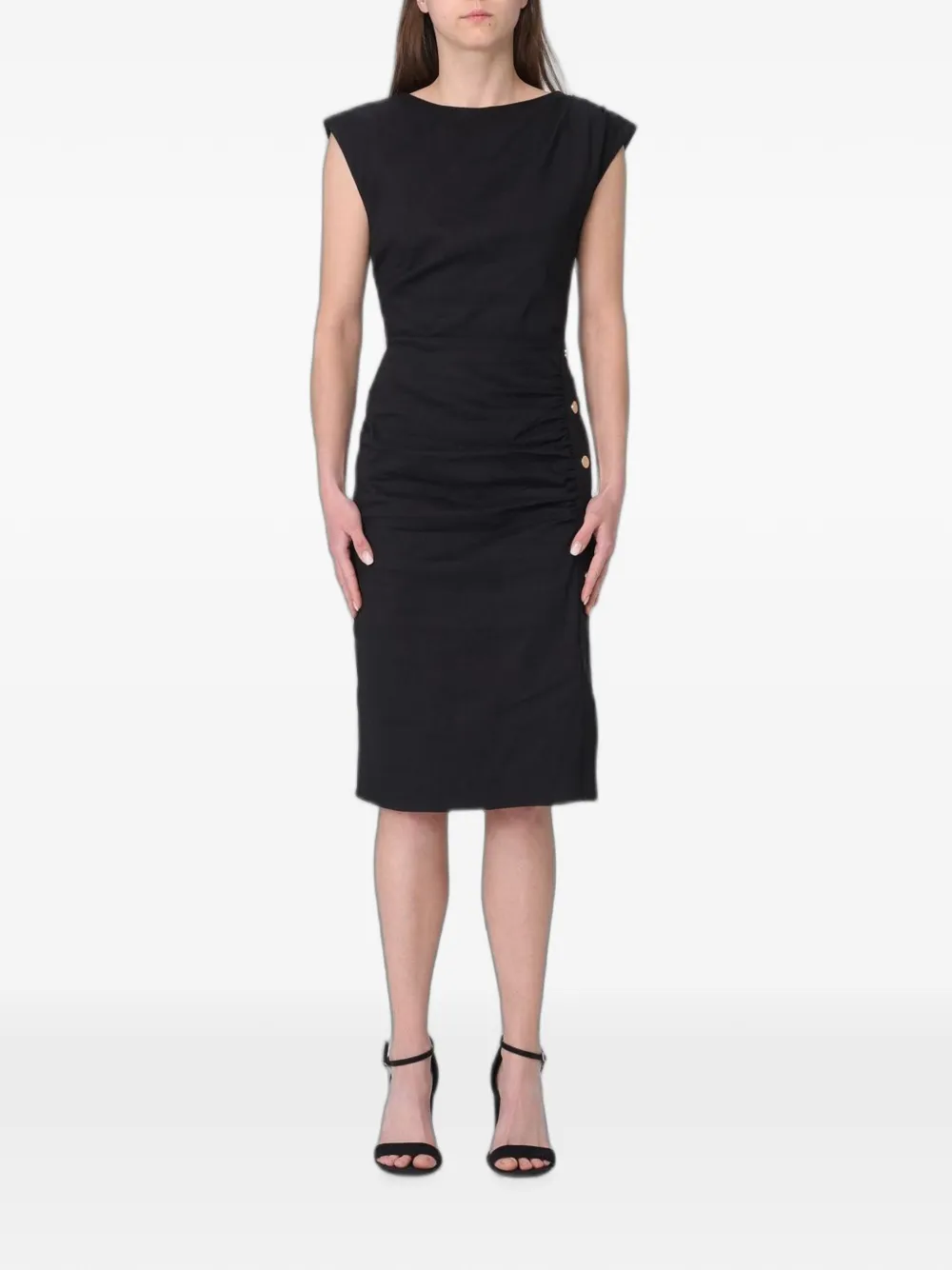 PINKO Alissa ruched midi dress - Nero
