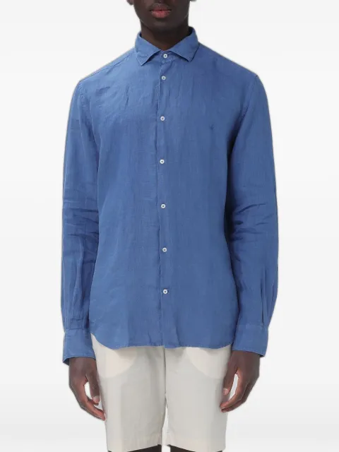 BROOKSFIELD embroidered-logo linen shirt