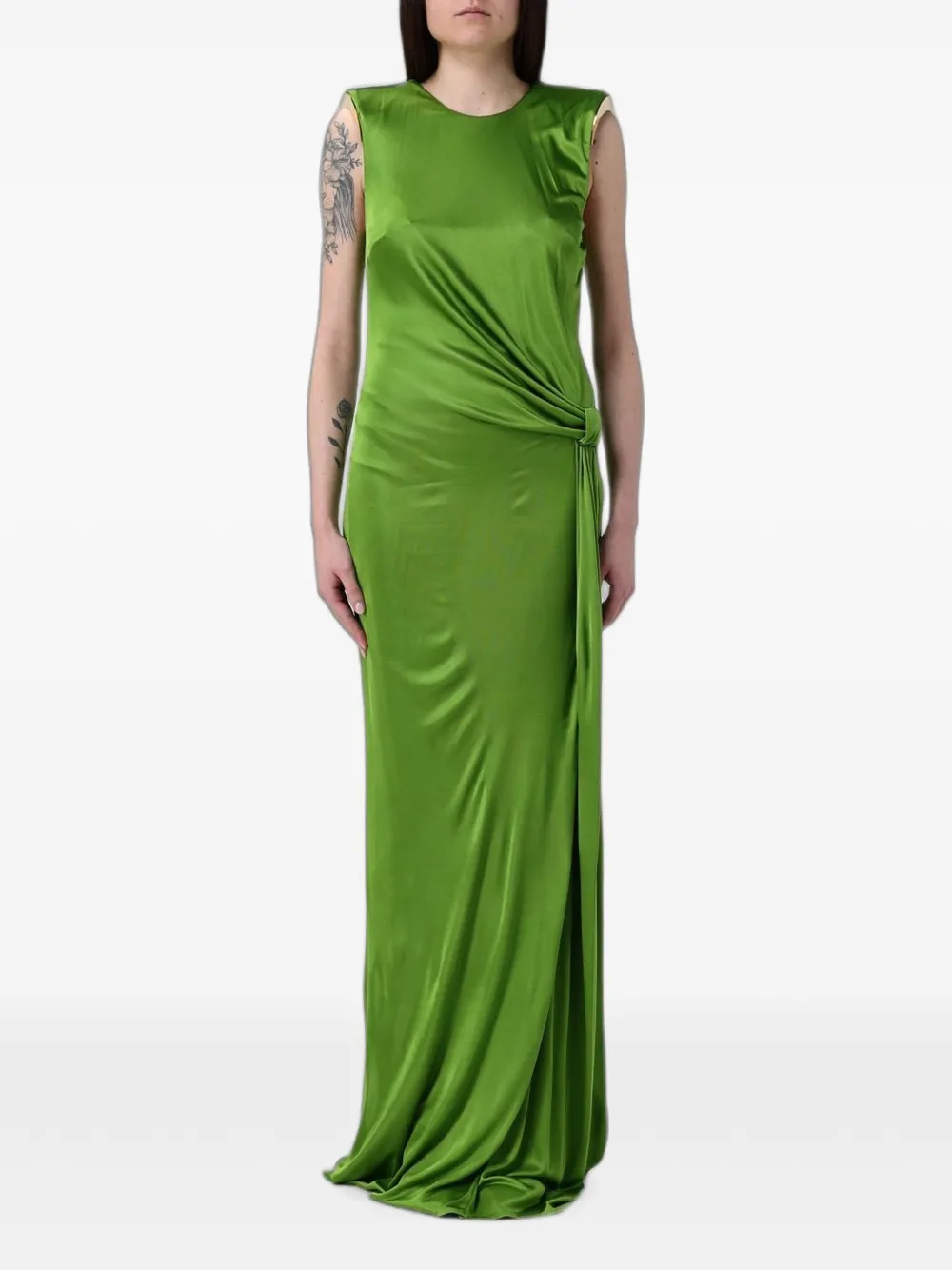 Elisabetta Franchi draped open-back dress - Verde